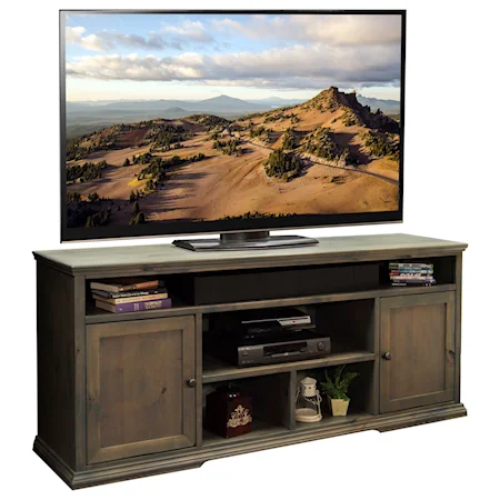 Rustic 74" TV Stand with Two Doors